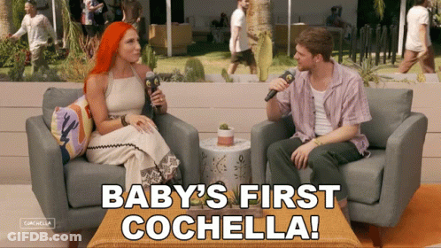Woman Sitting Talking To Man Baby Cochella GIF