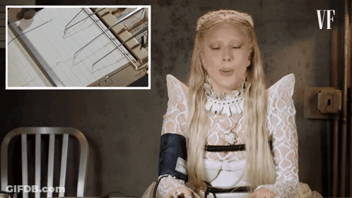 Woman Sitting With Blood Pressure Monitor On Chest GIF