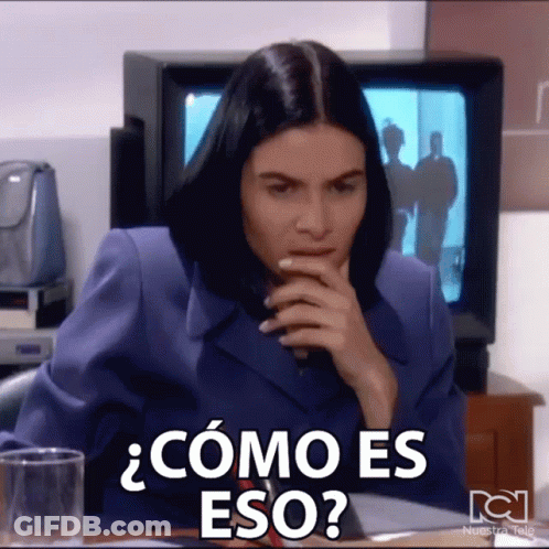 Woman Sitting With Hand On Chin Saying Como Es Eso GIF