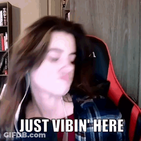 Woman Sitting With Headphones And Just Vibin Here GIF