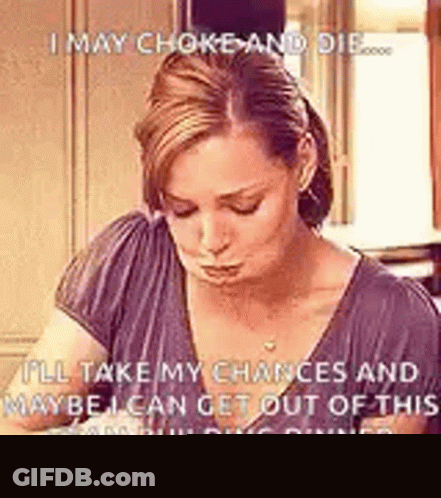 Woman Sitting With Plate Of Food GIF