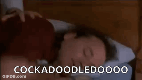 Woman Sleeping Cocka Doodle Dooo GIF