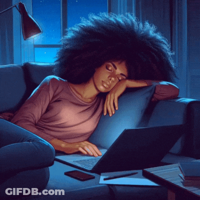 Woman Sleeping On Couch With Laptop GIF