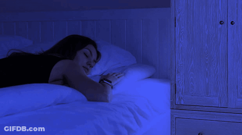 Woman Sleeping With Man's Shadow GIF