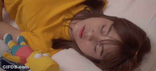 Woman Sleeping With Stuffed Bart Simpson GIF