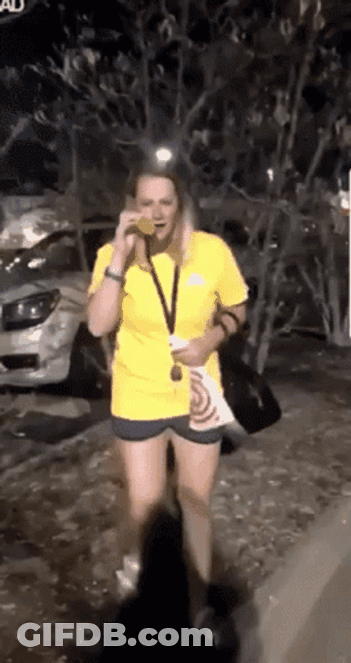 Woman Slip On Banana Peel GIF