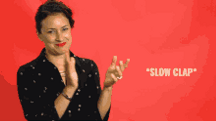 Woman Smile Slow Clap GIF
