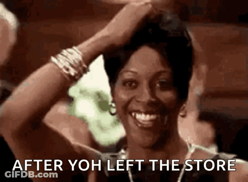 Woman Smiling After Yoh Left The Store GIF