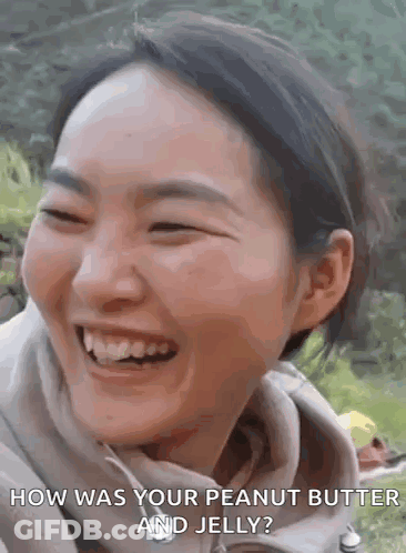 Woman Smiling Asking How Was Your Peanut Butter And Jelly GIF