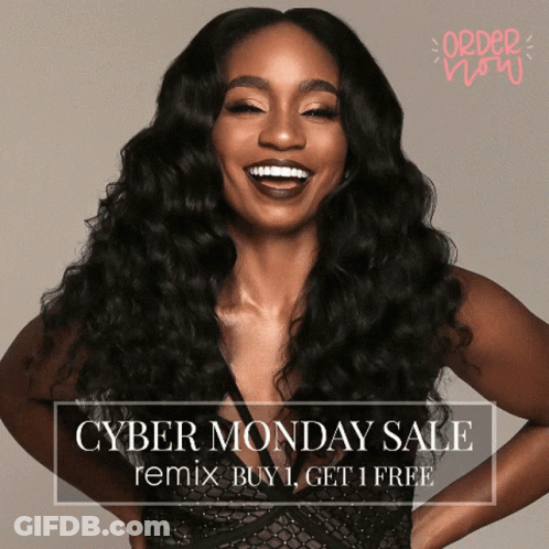Woman Smiling At Cyber Monday Sale GIF