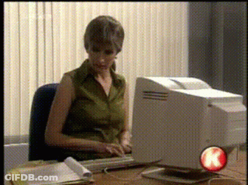 Woman Smiling At Laptop With Gsh Sticker GIF