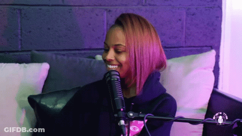 Woman Smiling At Microphone GIF