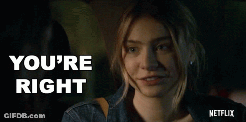 Woman Smiling Behind Netflix Ad GIF