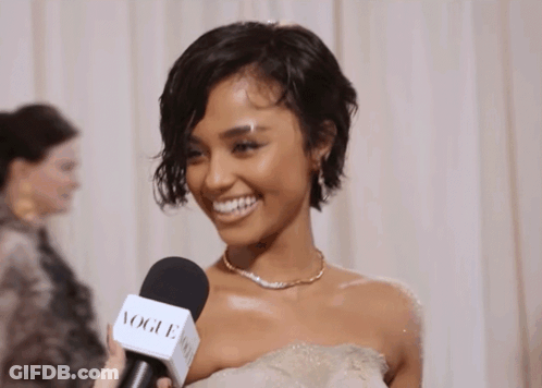Woman Smiling During Interview GIF