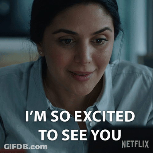 Woman Smiling I'm So Excited To See You GIF