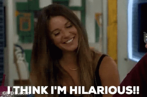 Woman Smiling I Think I'm Hilarious GIF