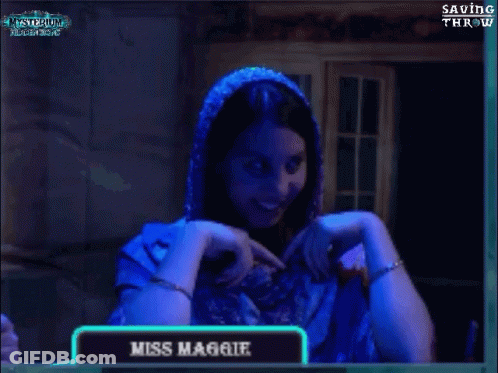 Woman Smiling In Front Of Miss Maggie Screen GIF