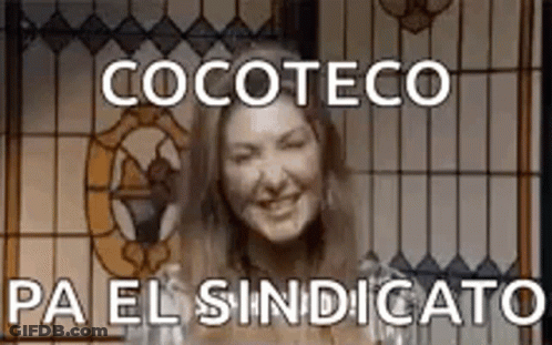 Woman Smiling In Front Of Stained Glass Window Saying Cocoteco Pa El Sindicato GIF