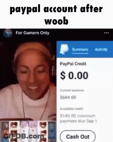 Woman Smiling In Front Of Zero Balance PayPal GIF