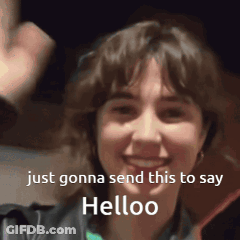 Woman Smiling Just Gonna Send This To Say Helloo GIF