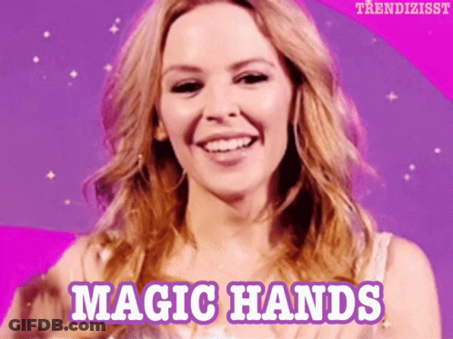 Woman Smiling Magic Hands GIF