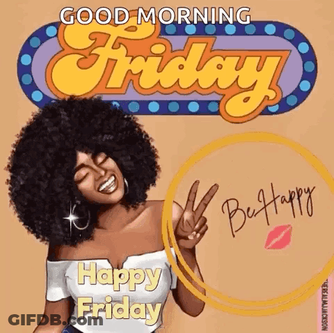 Woman Smiling Peace Sign Good Morning Friday GIF