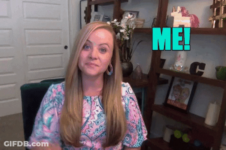Woman Smiling Raise Hand GIF