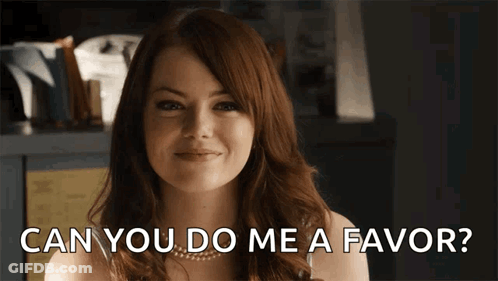 Woman Smiling Saying Can You Do Me A Favor GIF