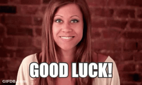 Woman Smiling Saying Good Luck GIF