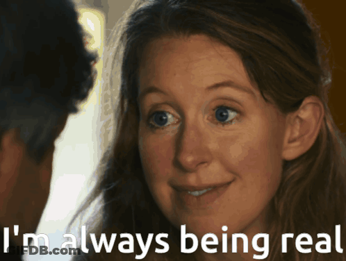 Woman Smiling Saying I'm Always Being Real GIF