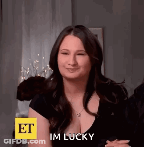 Woman Smiling Saying I'm Lucky GIF