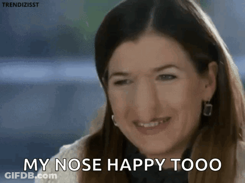 Woman Smiling Saying My Nose Happy Too GIF