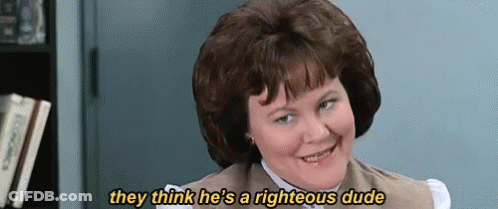 Woman Smiling Saying They Think He Is A Righteous Dude GIF