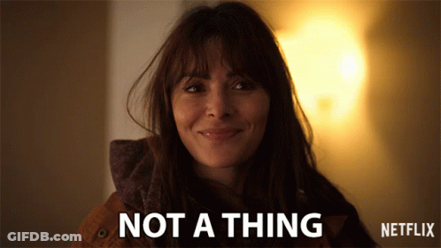 Woman Smiling Says Not A Thing In Netflix Ad GIF