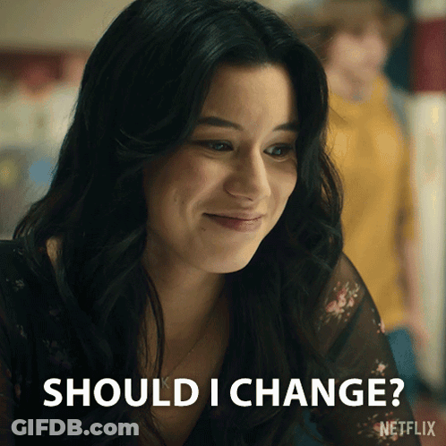 Woman Smiling Should I Change GIF