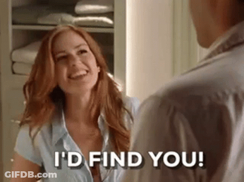 Woman Smiling Talking To Man Says I'd Find You GIF