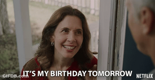 Woman Smiling Talking To Man Says It's My Birthday Tomorrow Netflix GIF