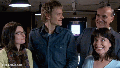 Woman Smiling Talking To Man Says It's My Birthday Tomorrow Netflix GIF