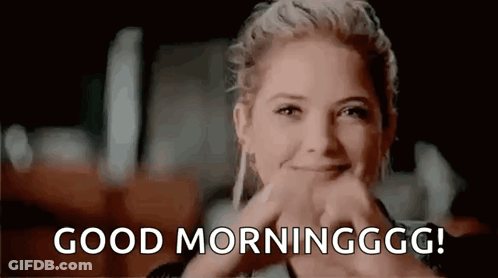 Woman Smiling Thumbs Up Saying Good Morning GIF