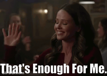 Woman Smiling Waving Saying That's Enough For Me GIF
