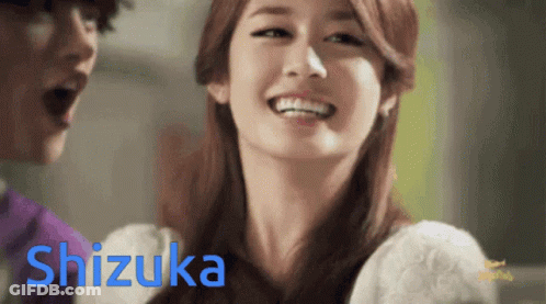 Woman Smiling With Blue Shizuka GIF