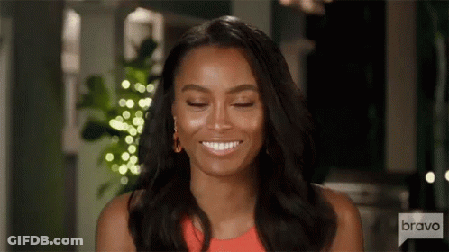 Woman Smiling With Eyes Closed Bravo GIF