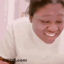 Woman Smiling With Eyes Closed GIF
