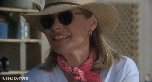 Woman Smiling With Hat Sunglasses And Bandana GIF