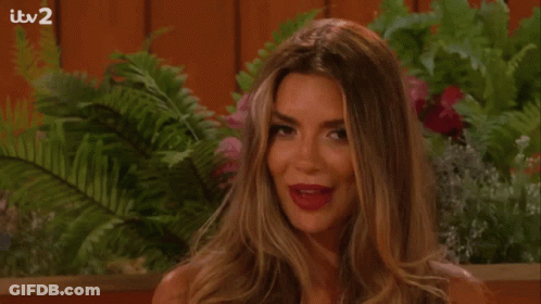 Woman Smiling With Wine Glass By TV ITV2 GIF