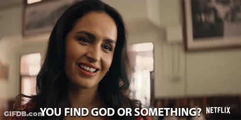 Woman Smiling With You Find God Or Something GIF