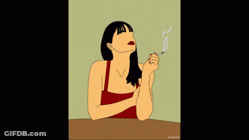 Woman Smoking Cigarette GIF