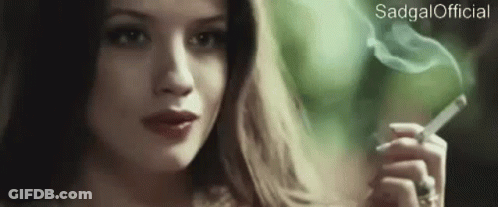 Woman Smoking Cigarette GIF