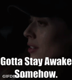 Woman Smoking Cigarette Gotta Stay Awake Somehow GIF