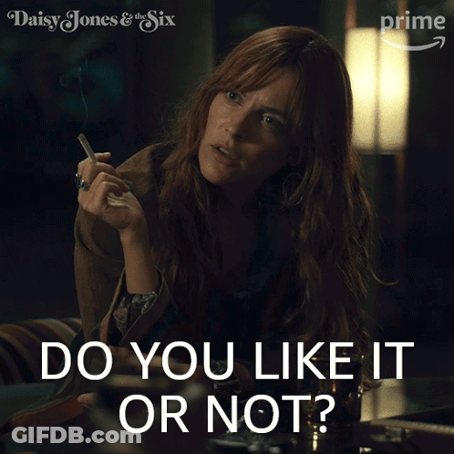 Woman Smoking Cigarette Saying Do You Like It Or Not GIF